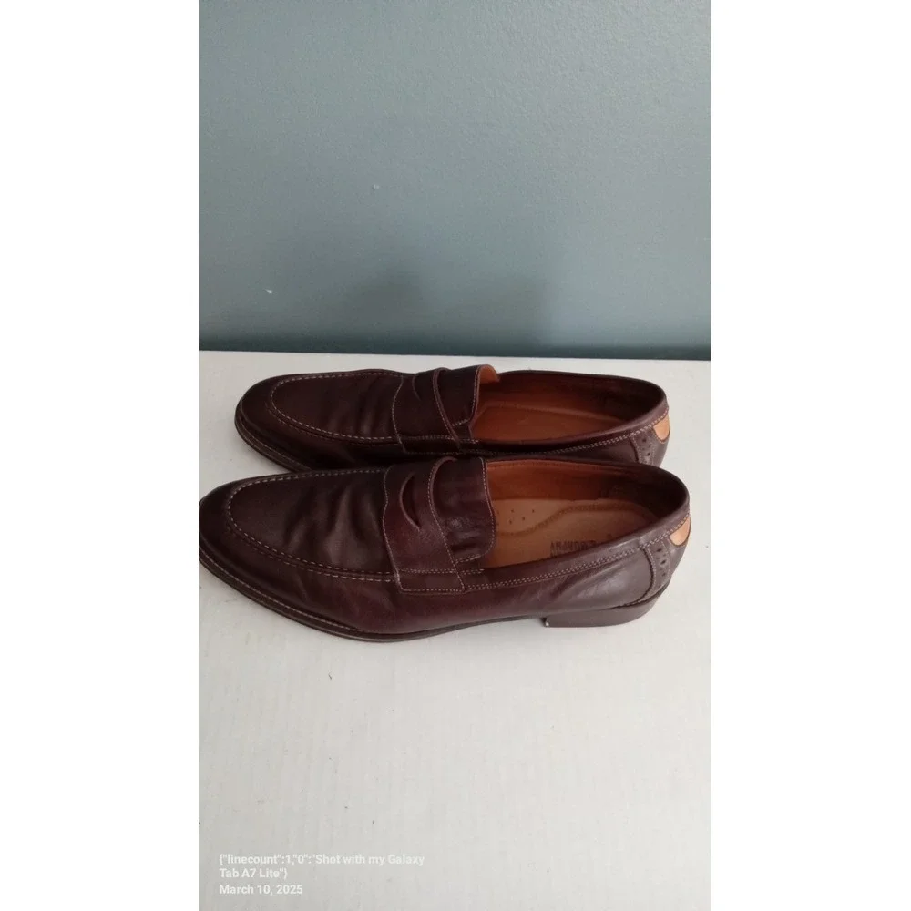 Johnston & Murphy Penny Loafers‎ Leather Dress Shoes Brown Slip On Size?
